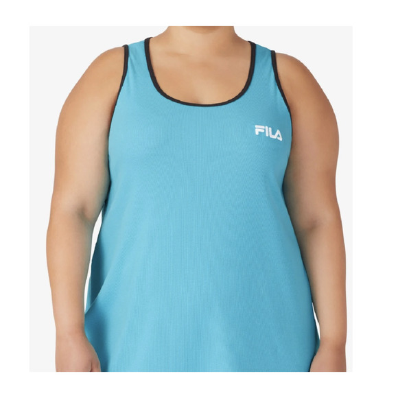 Fila Women's Logo Tank Dress Ribbed Blue NWT - Picture 3 of 5